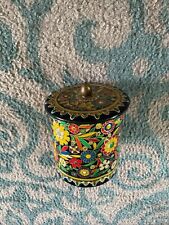 Vintage Designed by Daher Floral Flower Tin Container Made in England picture