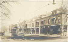 Maywood Illlinois IL Trolley Street Scene CR Childs c1910 Real Photo Postcard picture