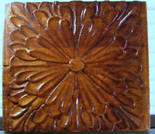 Antique Carved Wood Panel Wall Hanging Floral Botanical picture