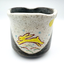 Kutani Yaki Ware Yunomi Pottery Tea Cup Rabbit Moon Made in Japan Boxed picture