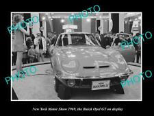 OLD LARGE HISTORIC PHOTO OF NEW YORK MOTOR SHOW 1969 BUICK OPEL GT CAR DISPLAY picture