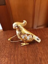 Parrot ~ 24K GOLD PLATED FIGURINE MADE WITH SWAROVSKI CRYSTALS~SUNCATCHER picture
