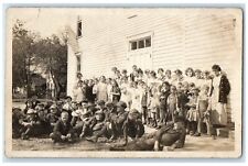 1915 School Children Teacher Students Farnhamville Iowa IA RPPC Photo Postcard picture