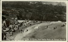 RPPC? St George Hotel Bathing Beach St Georges Bermuda ~ 1930s photo postcard picture