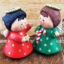 Vintage Hallmark Christmas Angels Plastic Salt & Pepper Shakers Collectible picture