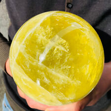 9.65LB TOP Natural citrine Quartz ball carved Crystal Sphere gem reiki Healing picture