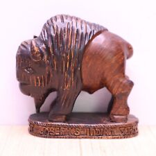 Vintage Collectible St. Joseph’s Indian School Carved Buffalo Sculpture picture