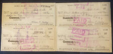 rare LOT OF 4 - CHEMICAL BANK - NEW YORK - CANCELLED BANK CHECK 1973 - 1974 picture