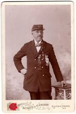CIRCA 1890s CABINET CARD GAR SOLDIER WITH MEDALS AND RIBBONS GUIWITS & CAMERON picture