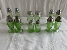 green depression salt & pepper shakers **choice of one set** Uranium picture