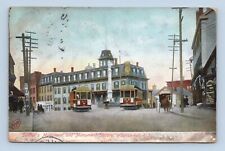 Soldier's Monument Square Woonsocket RI 1908 Postmark Robbins Bros Pub Germany picture