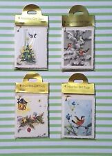 24 Vintage Christmas  German Gift Tags Birds Mica Glitter Tree Lantern Sealed🐦 picture