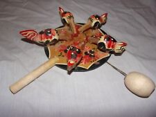 Russian Pecking Chickens Wood Folk Art picture