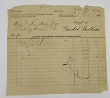 Gimbel Brothers Philadelphia, VINTAGE Bill Head receipt 1903 picture