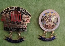 [2] Two Rosarito Beach Hilltoppers Lapel Pin Grand Prix 1987 Motocross Badge picture