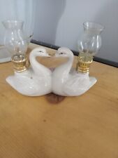 Vintage Victorian double swan oil lamp.   picture