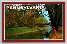 The Delaware Canal Bucks County Pennsylvania Vintage Unposted Postcard picture