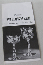 FOSTORIA GLASS #333 WILLOWMERE Pattern Leaflet Illustrated 1938-57 picture