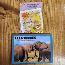 Set 2 Elephants Postcards Card Book Tim Fitzharris & Six Happy Birthday Postcard picture