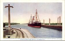 Postcard SS Honolulan American Hawaiian Steamer Ship Gatun Locks Panama Canal #1 picture