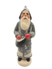 Vaillancourt Father Christmas Snowy Grey Coat Winter Scenery Christmas Figurine picture