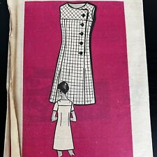 Vintage 1960s Marian Martin 9210 Mail Order  Mod Dress Sewing Pattern 16.5 CUT picture