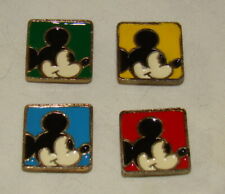 Vtg Mickey Mouse Enamel Painted Metal Brass Tone Button Covers 1
