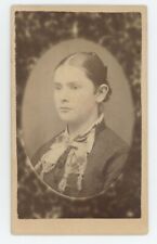 Antique CDV Circa 1870s Beautiful Young Woman Soft Focus Oval Graphic Frame picture
