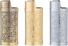 3 Pcs Lighter Case Sleeve Holder Cover Fits Mini BIC Lighter Bronze Silver Gold picture