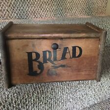 Vintage Wooden Bread Box Bin Country Farmhouse Rustic Americana picture