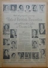 1953 full page newspaper ad for Pond's - Titled British Beauties honor Queen picture