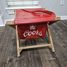 Vintage COORS Beer Foldable Footstool Cooler Camping Man Cave Décor RARE picture