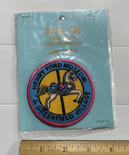NIP Henry Ford Museum Greenfield Village Carousel Horse Round Iron-on Patch picture
