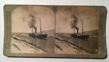 Stereoview Card Photo Steamer Ship On The Suez Canal Ch Graves picture