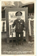 RPPC Postcard Little Person Jack Glicken Golden Gate Expo 1939 Police Chief picture