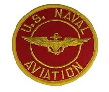 US NAVAL AVIATION W/ WINGS BADGE PATCH PILOT NAVIGATOR SCARLET GOLD USMC picture
