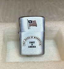 Vintage Zippo lighter Bank Of Monrovia First Liberia First National City Bank NY picture