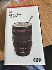 NIB Canon Caniam Camera Lens EF 24-105mm S.Steel/Plastic Travel Coffee Mug Cup picture