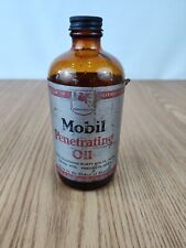 Vintage Mobil Socony Penetrating Oil Pint Glass Bottle not can oiler gas rare picture