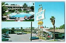 c1960 Desert Sky Hotel Van Buren Multiview Pool Parking Phoenix Arizona Postcard picture