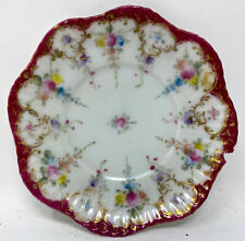 Antique German Porcelain Saucer Plate Flowers picture