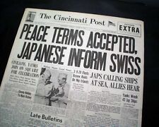 Nice JAPANESE SURRENDERS End of World War II PEACE V-J Day 1945 WWII Newspaper picture
