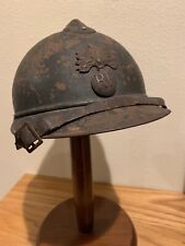 Original WWI / WW1 French Army M1915 Adrian Helmet With Chinstrap & Liner picture