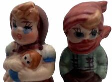 Porcelain Figurine Pair Boy Girl Hand Painted 2 Inch Vintage VTG picture