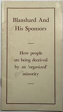 Blanshard and His Sponsors, Vintage 1951 Holy Devotional Booklet. picture