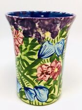 The Kings Pottery Vase Colorful Art Pottery Hand Painted Floral Signed picture