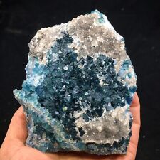 465g Natural Clear Blue Phantom Green Fluorite Crystal Mineral Specimen picture