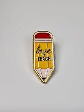 Love To Teach Yellow Pencil Lapel Pin picture
