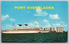Port Everglades Florida Ocean Liners Winter Cruise Capital Ship Boat Postcard picture