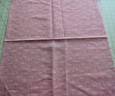 2891 Large piece antique 1880's cotton fabric, pinky red with white clouds picture